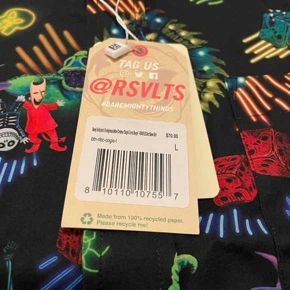 NWT RSVLTS Disney Nightmare Before Christmas ‘Oogie’s Turn to Boogie’ Button Up - Picture 8 of 10